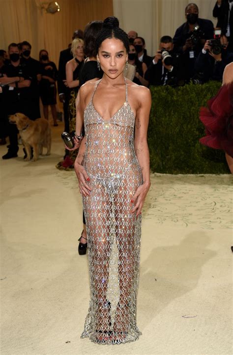 zoe kravitz thong|Zoe Kravitz Is Edgy in a Sheer Chain Gown, Thong